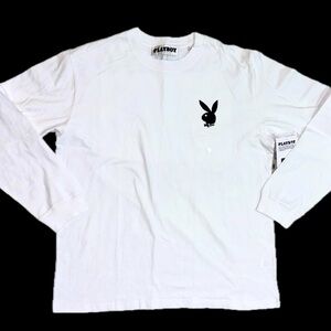 PLAYBOY WHITE LONG SLEEVE TOP. Men’s  (LG)